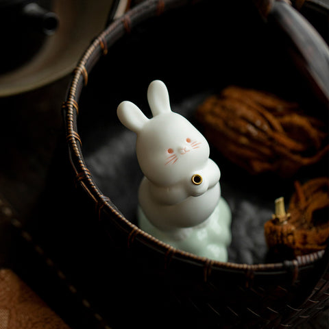 Ceramic Rabbit Incense Holder – Zen Tea Table Ornament