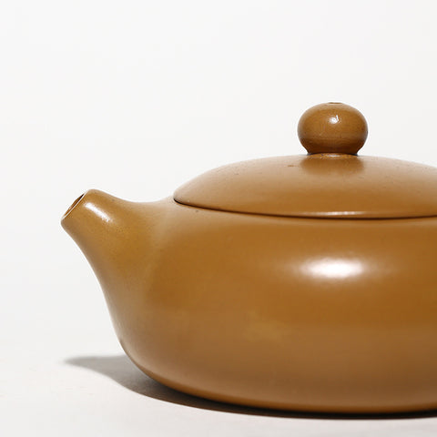 Handmade Yixing Zisha Yellow Clay Teapot in Xishi Style, 150ml Capacity - theTeaCloud