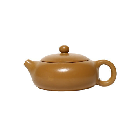 Handmade Yixing Zisha Yellow Clay Teapot in Xishi Style, 150ml Capacity - theTeaCloud