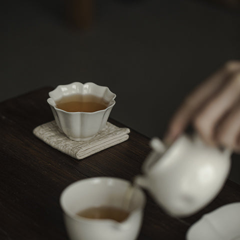 The TeaCloud Glazed Flower-Shaped Kung Fu Tea Cup