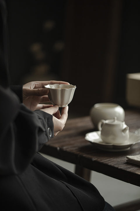 The TeaCloud Glazed Flower-Shaped Kung Fu Tea Cup