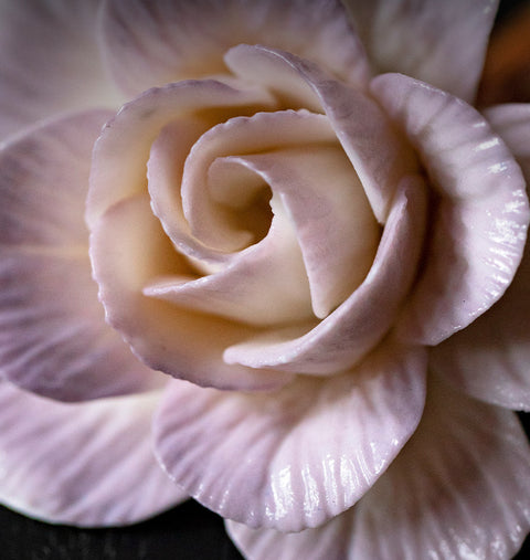 Artisan Porcelain Flower Incense Holder - Chrysanthemum and Camellia