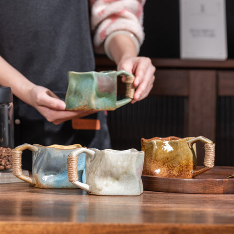 Unique Ceramic Mug, Irregular Shaped Coffee Mug - theTeaCloud