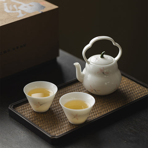Ceramic Tea Ritual Set – Teapot with Two Cups Gift Set