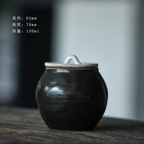 Handmade Japanese-Style Ceramic Tea Canister