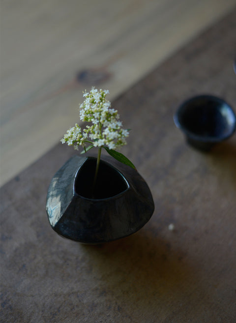 Handcrafted Wabi-Sabi Ceramic Ikebana Vase