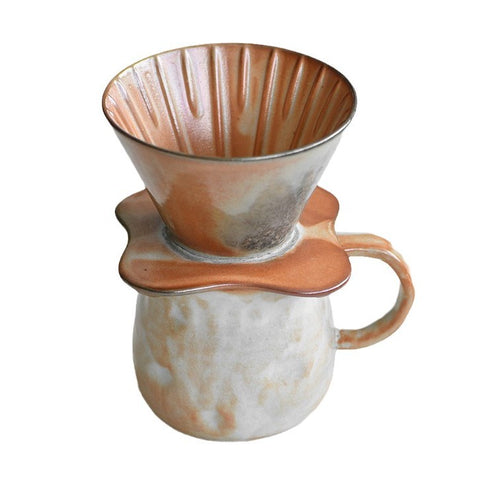Handcrafted Ceramic Pour Over Coffee Set – Single Serve V60 Style