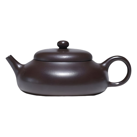 Handmade Yixing Purple Clay Teapot, Shiyuan (Persimmon Round) Style, 170ml Capacity - theTeaCloud