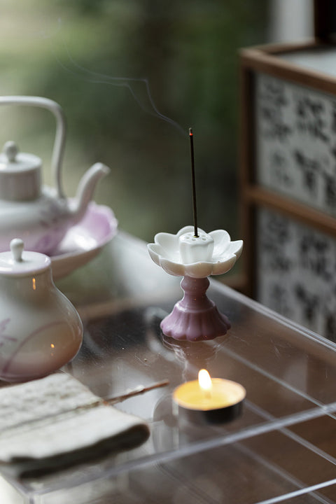 Ceramic Lotus Incense Stick Holder