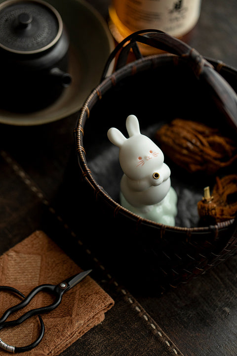 Ceramic Rabbit Incense Holder – Zen Tea Table Ornament