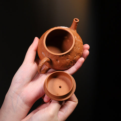 Handmade Yixing Zisha Clay Mini Teapot "Lotus Seat" - 150ml Capacity