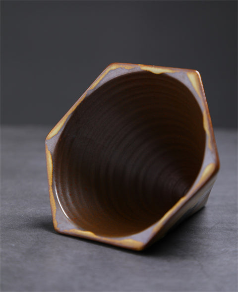 Elegant Cone-Shaped Ceramic Coffee Mug with Reactive Glaze - theTeaCloud