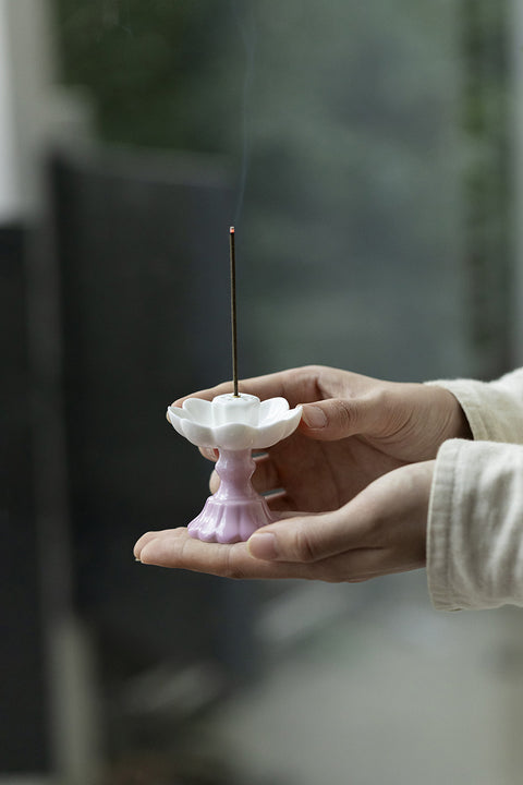 Ceramic Lotus Incense Stick Holder