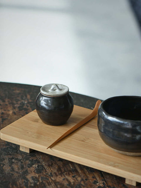 Handmade Japanese-Style Ceramic Tea Canister