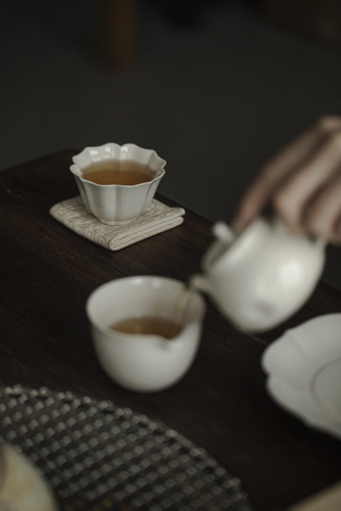 The TeaCloud Glazed Flower-Shaped Kung Fu Tea Cup