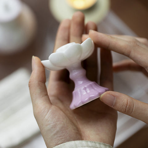 Ceramic Lotus Incense Stick Holder