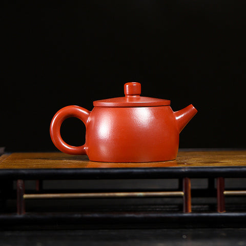 Handmade Purple Zisha Clay Teapot with Flat Lid, 120 ml Capacity - theTeaCloud