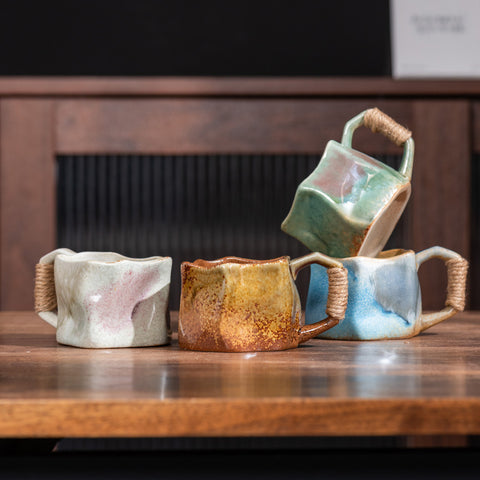 Unique Ceramic Mug, Irregular Shaped Coffee Mug - theTeaCloud