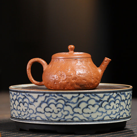 Handmade Yixing Zisha Clay Mini Teapot "Lotus Seat" - 150ml Capacity