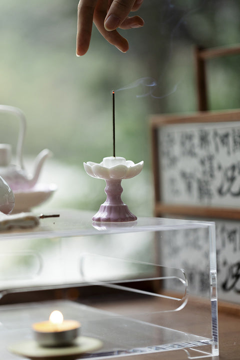 Ceramic Lotus Incense Stick Holder