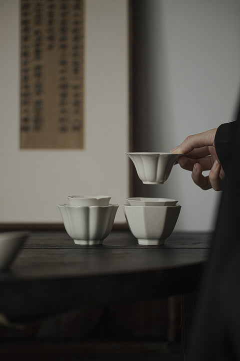 The TeaCloud Glazed Flower-Shaped Kung Fu Tea Cup