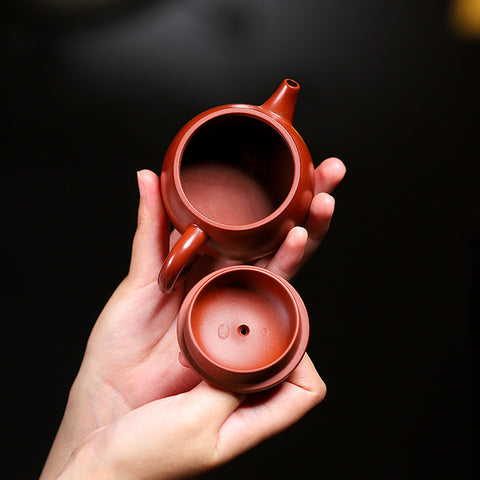 Handmade Purple Zisha Clay Teapot with Flat Lid, 120 ml Capacity - theTeaCloud