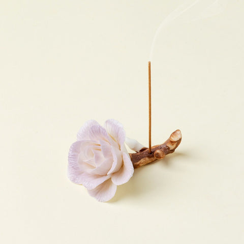 Artisan Porcelain Flower Incense Holder - Chrysanthemum and Camellia
