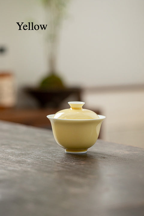 The TeaCloud Color Glazed Gaiwan Tea Cup, 135ml Capacity