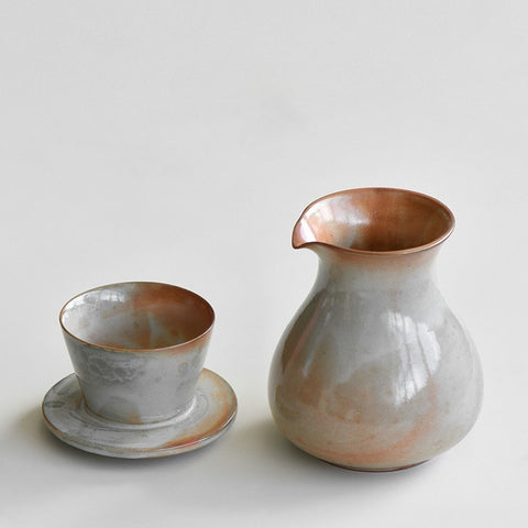 Handmade Shino-Style Ceramic Pour-Over Coffee Set Dripper & Coffee Server | 590ml