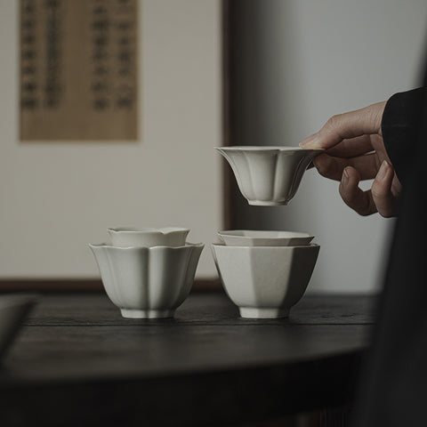 The TeaCloud Glazed Flower-Shaped Kung Fu Tea Cup