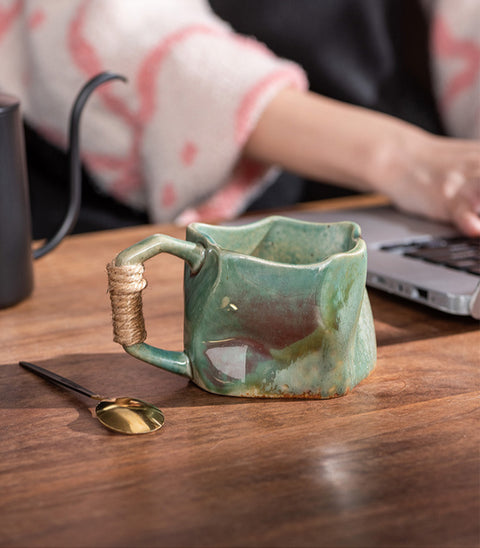 Unique Ceramic Mug, Irregular Shaped Coffee Mug - theTeaCloud