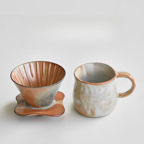Handcrafted Ceramic Pour Over Coffee Set – Single Serve V60 Style