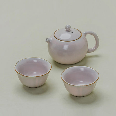 Celadon Teapot with Sunflower Cup – Minimal Tea Set