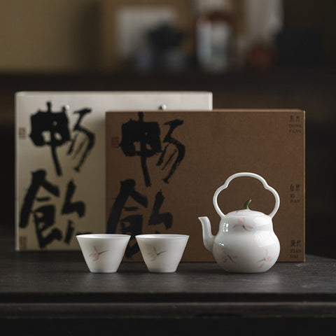 Ceramic Tea Ritual Set – Teapot with Two Cups Gift Set