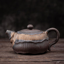 Load image into Gallery viewer, Lotus Shape Gilt Glazed Ceramic Teapot with Tea Tray
