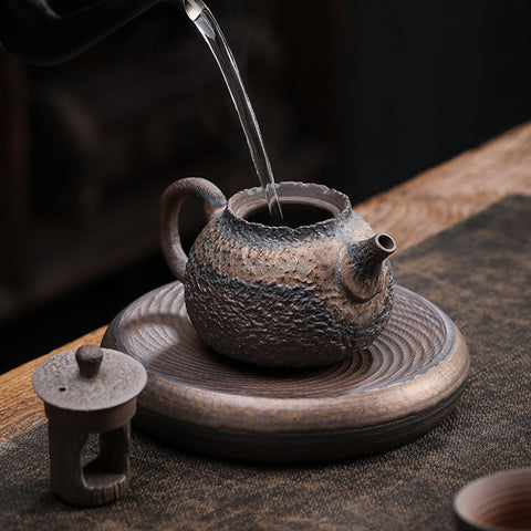 Gilt Glazed Ceramic Teapot