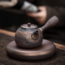 Load image into Gallery viewer, Japanese Style Gilt Glazed Ceramic Kyusu Teapot
