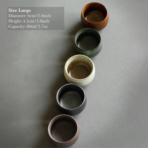 Handmade Colorful Ceramic Teacup Value Set 5 cups