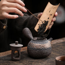 Load image into Gallery viewer, Japanese Style Gilt Glazed Ceramic Kyusu Teapot
