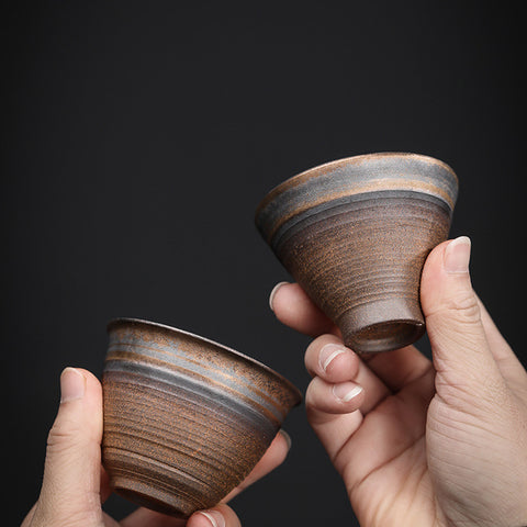 Japanese Style Gilt Glazed Ceramic Teacups, Three Styles