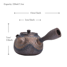 Load image into Gallery viewer, Japanese Style Gilt Glazed Ceramic Kyusu Teapot

