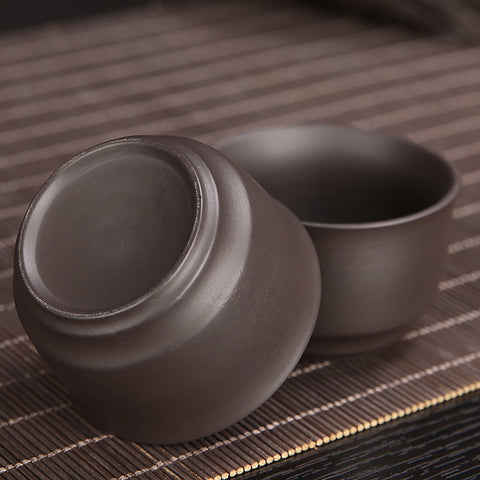 Pairs of Handmade Chinese Zisha Purple Mud Medium Size Tea Cup Combo