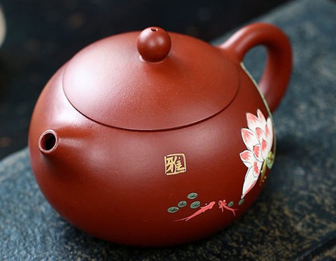 Handmade Yixing Zisha Teapot Set, Traditional Chinese Clay Teapot with Two Tea Cups, Gift Package