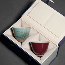 Load image into Gallery viewer, Handmade Ceramic Teacup Set, Chinese Porcelain Teacup Set, Wedding Gift, Couple Cup, Espresso Cup Set
