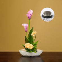 Load image into Gallery viewer, Diamond Shape Ceramic Ikebana Vase with Gold Rim, Japanese Style
