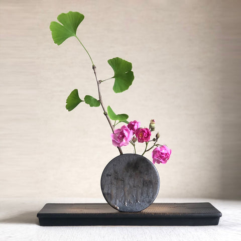 Handmade Round Shaped Ceramic Flower Arranger, Countertop Decoration