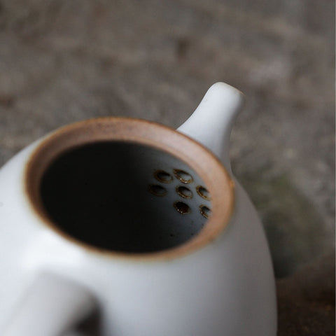 Hand Painted Purple Magnolia Ceramic Teapot, Oriental Hand-painted Porcelain Teapot