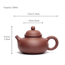 Load image into Gallery viewer, Handmade Yixing Zisha Teapot, Traditional Chinese Purple Clay Teapot, Capacity 330ml, Gift Package
