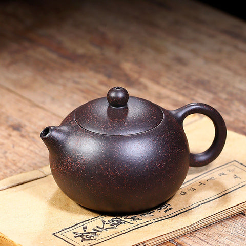 Handmade Yixing Zisha Teapot, Traditional Chinese Black Speckled Clay Teapot, Large Capacity 280ml/ 9.5oz