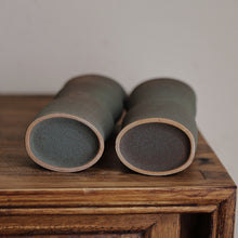 Load image into Gallery viewer, Handmade Vintage Bamboo Style Ceramic Flower Vase, Ikebana Vase
